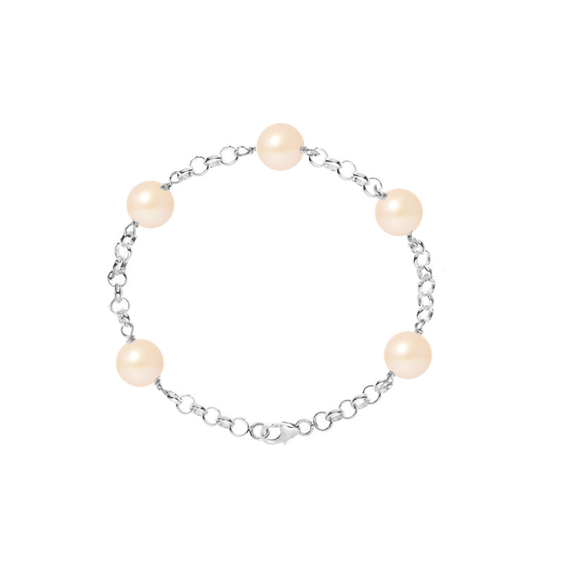 PERLINEA - Bracelet - Perles de Culture - Ronde 9/10 mm Rose