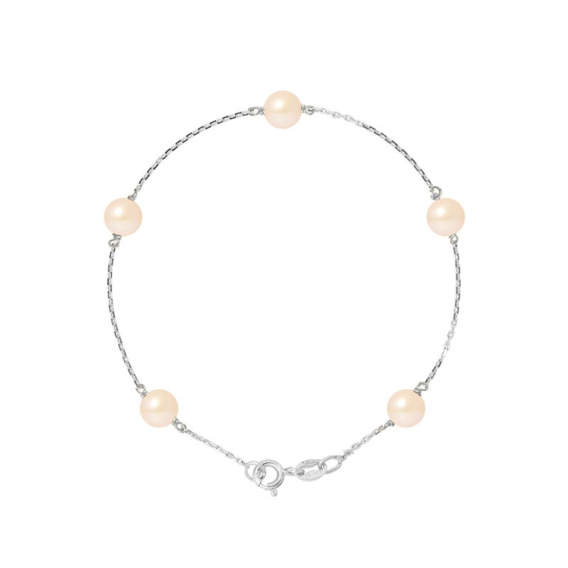 PERLINEA - Bracelet - Perles de Culture - Ronde 6/7 mm Rose