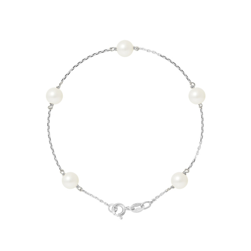 PERLINEA - Bracelet - Perles de Culture - Ronde 6/7 mm Blanc