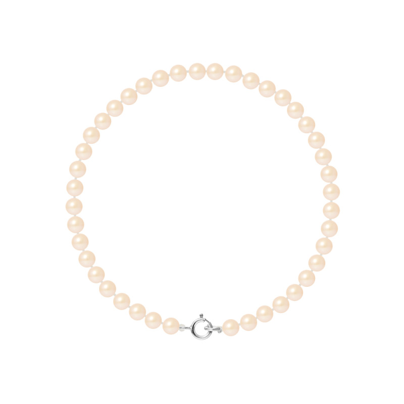 PERLINEA - Bracelet - Perles de Culture d'Eau Douce - Ronde 4/5 mm Rose