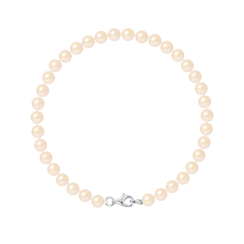 PERLINEA - Bracelet - Perles de Culture - Ronde 5/6 mm Rose