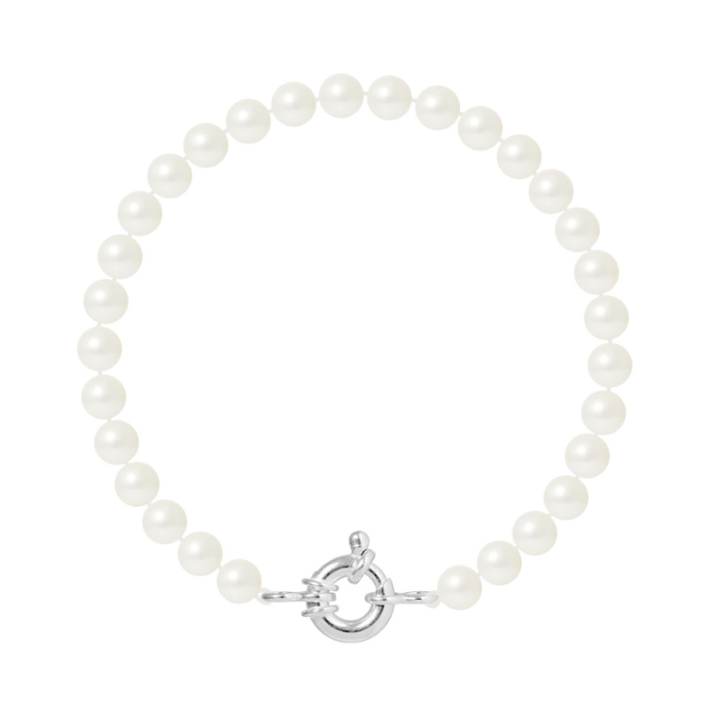 PERLINEA - Bracelet - Perles de Culture - Ronde 6/7 mm Blanc