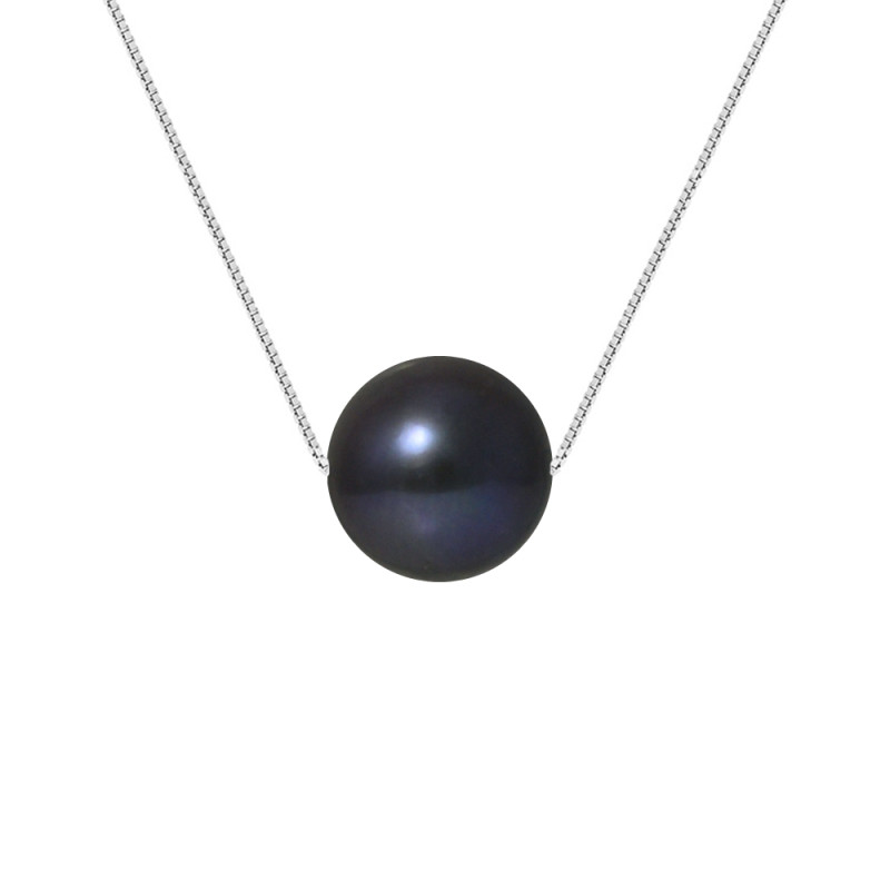 PERLINEA - Collier - Perles de Culture - Ronde 9/10 mm Noir