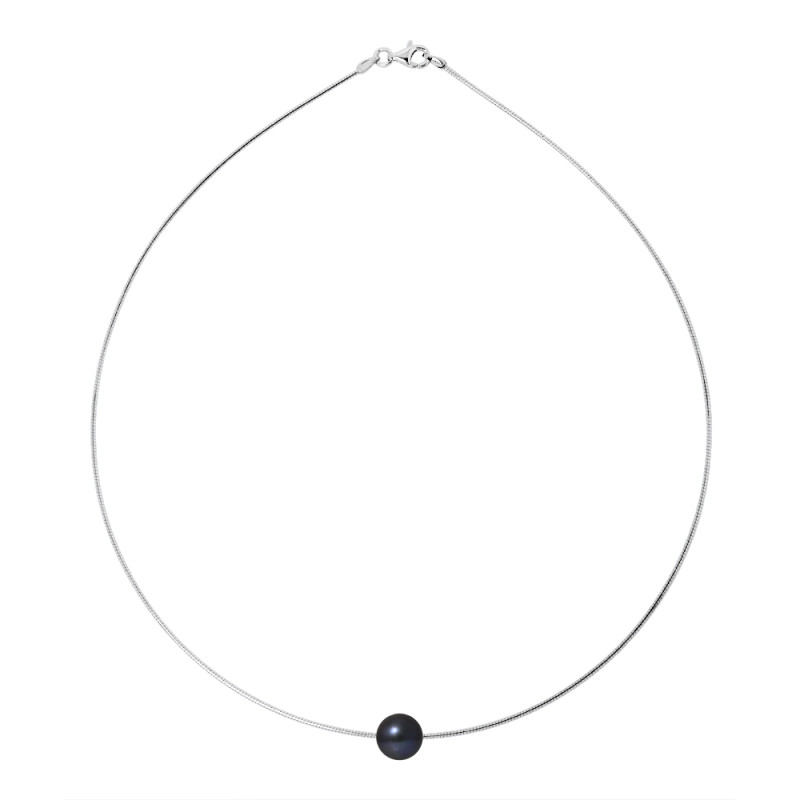 PERLINEA - Collier - Perles de Culture - Ronde 9/10 mm Noir