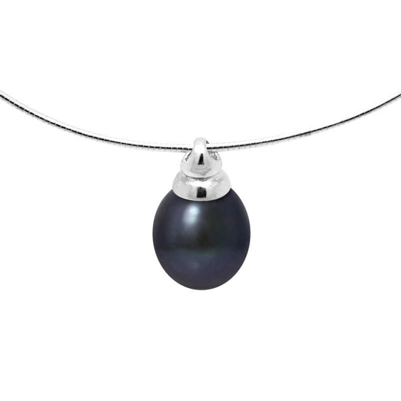 PERLINEA - Collier - Perles de Culture - Ronde 9/10 mm Noir