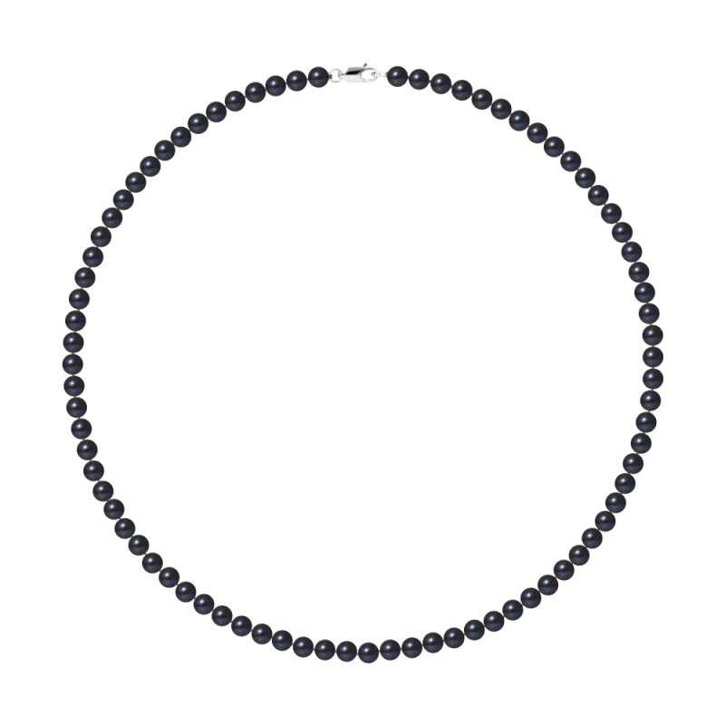 PERLINEA - Collier - Perles de Culture - Ronde 5/6 mm Noir