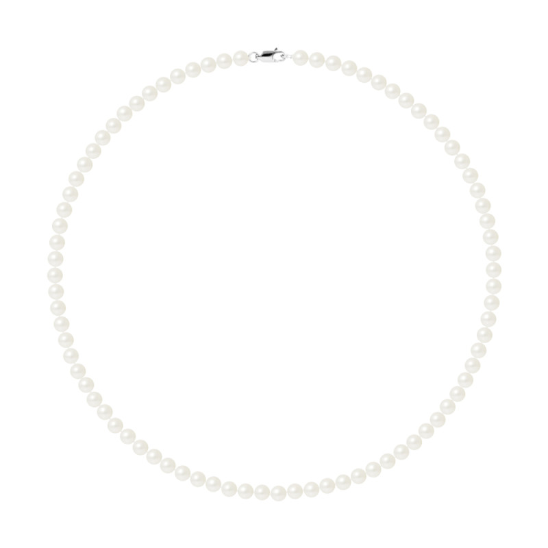 PERLINEA - Collier - Perles de Culture - Ronde 5/6 mm Blanc