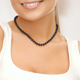 PERLINEA - Collier - Perles de Culture - Ronde 6/7 mm Noir