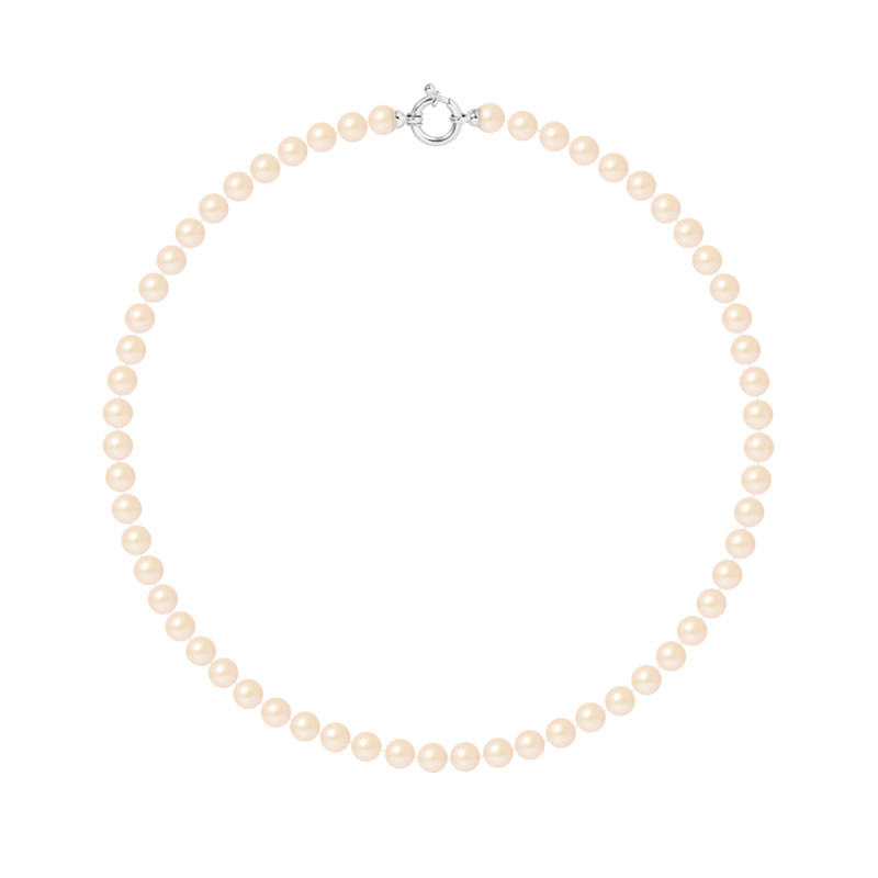 PERLINEA - Collier - Perles de Culture - Ronde 6/7 mm Rose