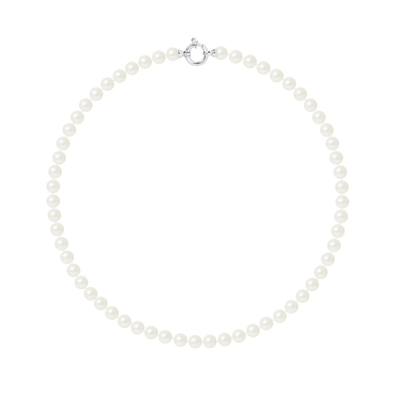 PERLINEA - Collier - Perles de Culture - Ronde 6/7 mm Blanc