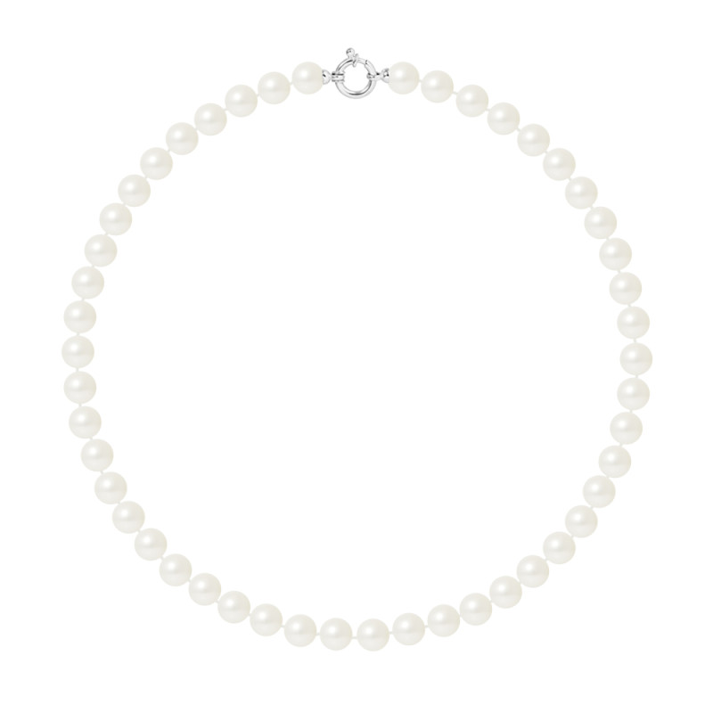 PERLINEA - Collier - Perles de Culture - Ronde 8/9 mm Blanc