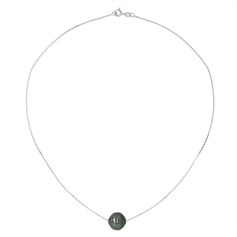 PERLINEA - Collier - Perles de Culture de Tahiti - Ronde 10/11 mm Blanc