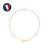 PERLINEA - Bracelet - Perle de Culture d'Eau Douce - Ronde 6/7 mm Blanc