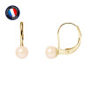 PERLINEA - Boucle d'Oreilles - Perles de Culture d'Eau Douce - Bouton 5/6 mm Rose