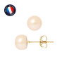 PERLINEA - Boucle d'Oreilles - Perles de Culture d'Eau Douce - Bouton 5/6 mm Rose
