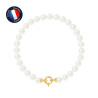 PERLINEA - Bracelet - Perles de Culture - Ronde 6/7 mm Blanc