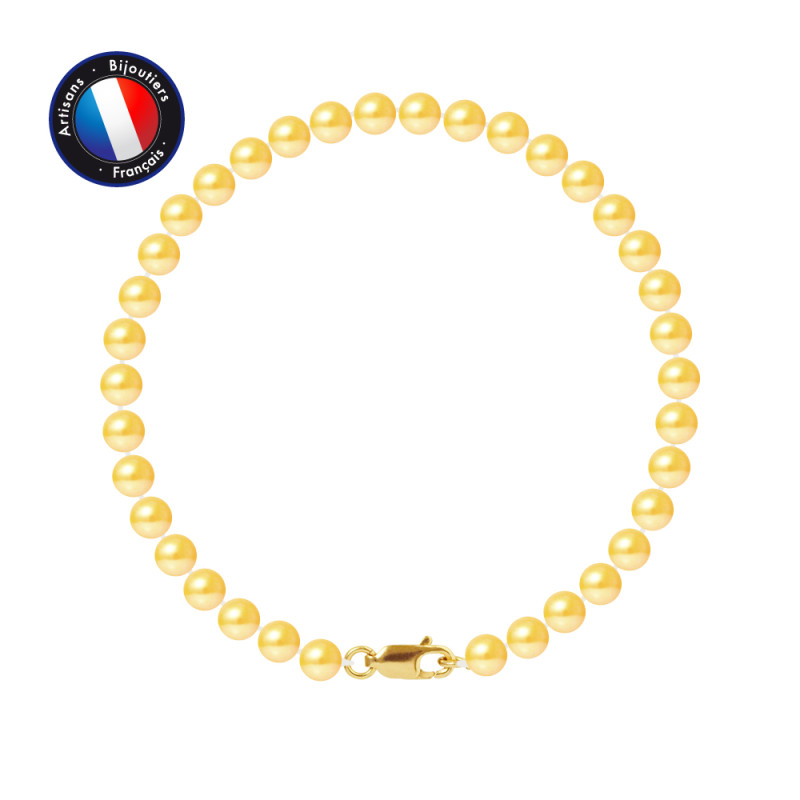 PERLINEA - Bracelet - Perles de Culture - Ronde 5/6 mm Or