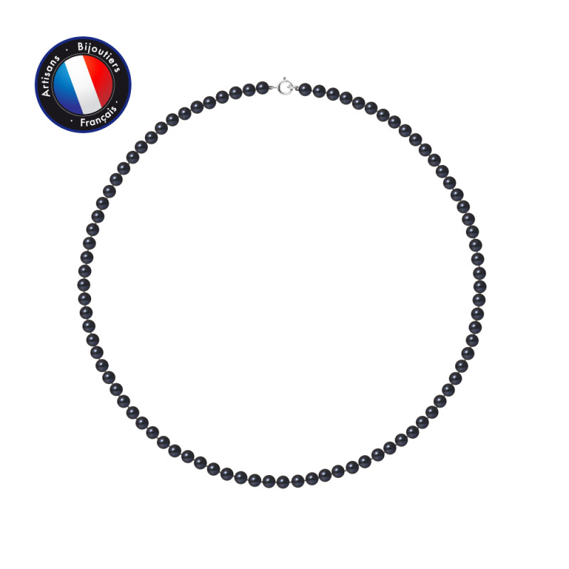 PERLINEA - Collier - Perles de Culture - Ronde 4/5 mm Noir