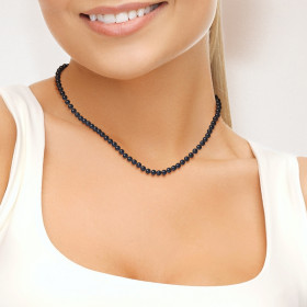 PERLINEA - Collier - Perles de Culture - Ronde 4/5 mm Noir